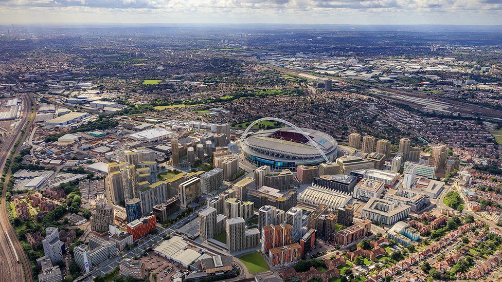 Visualisation of the Quintain development at Wembley Park