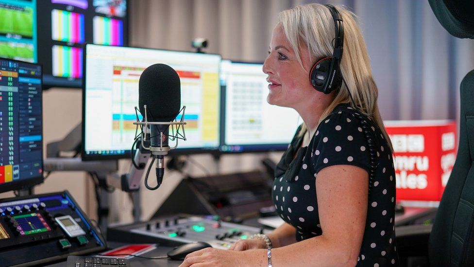 BBC continuity announcer Leanne Thomas