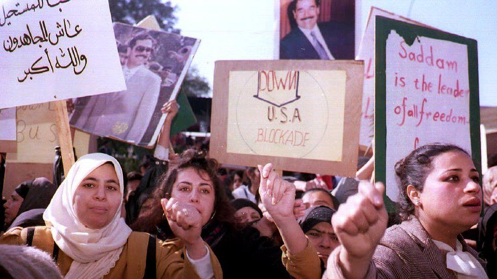 Protests in Baghdad, Iraq in 1992