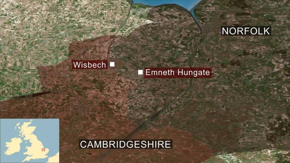 Graphic: Map of Cambridgeshire/Norfolk border