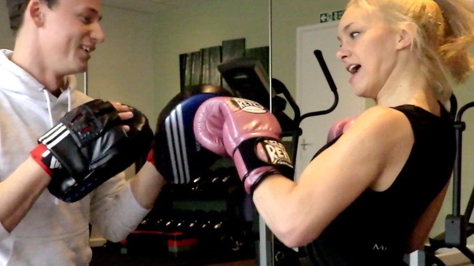 Kate trains with boxer Matt