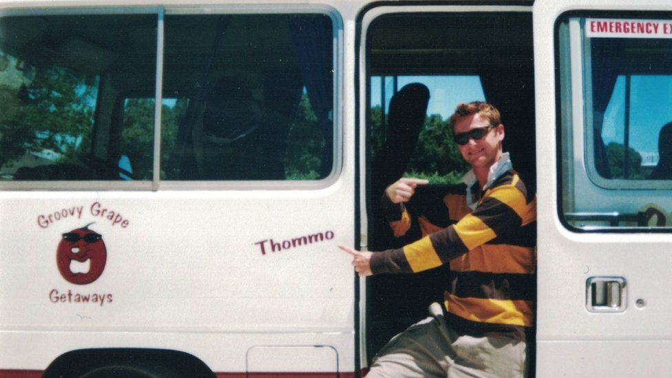 Tom Humphries on a coach in Australia