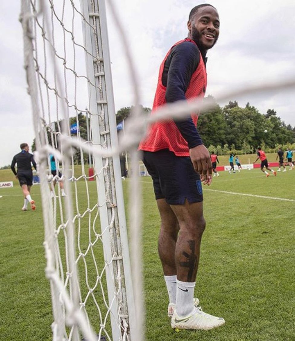 Footballer, Raheem Sterling Sparks Outrage After Unveiling Assault Rifle  Tattoo On His Leg (Photos)