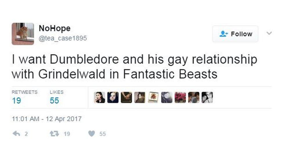 I want Dumbledore and his gay relationship with Grindelwald in Fantastic Beasts