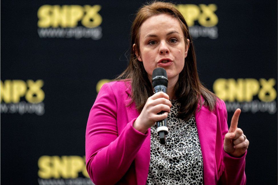 Kate Forbes speaking at an SNP hustings event at Strathclyde University on Saturday
