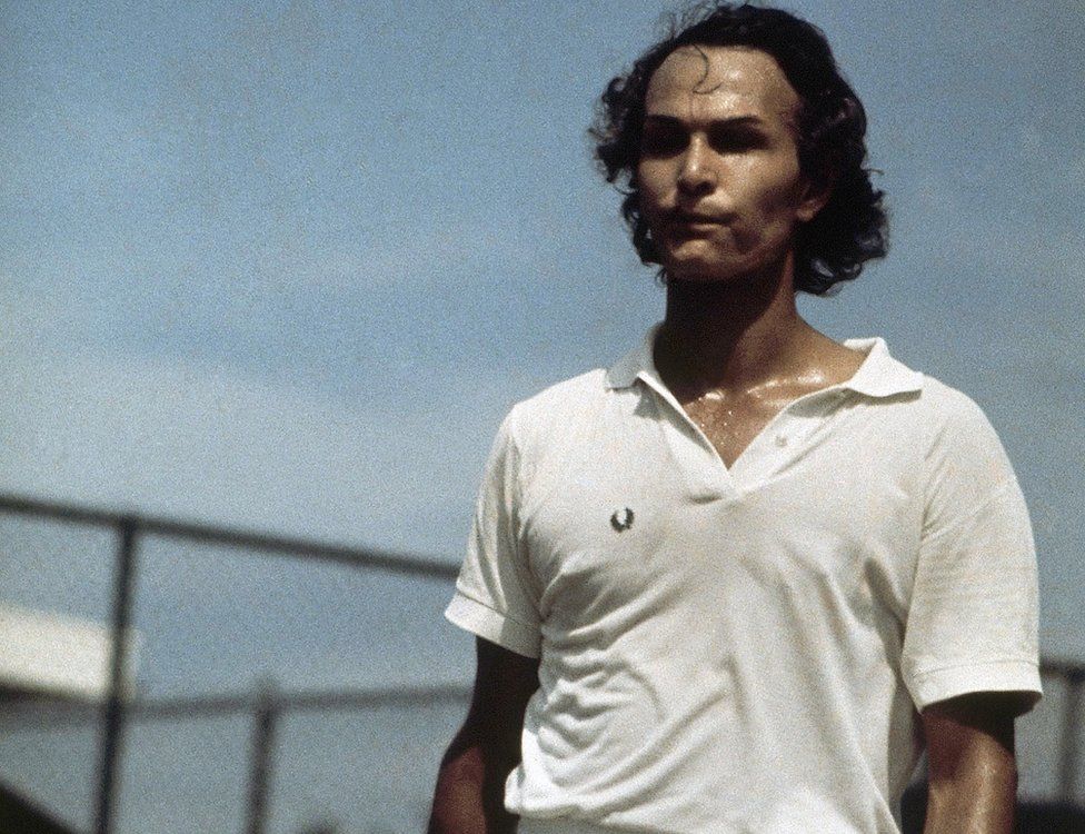 Richard Raskind playing tennis in 1972