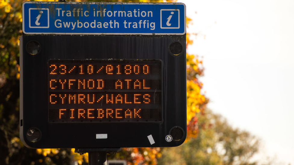 Wales firebreak road sign