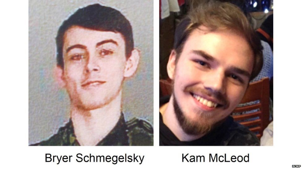 Bryan Schmegelsky (left) and Kam McLeod have been missing since last Friday