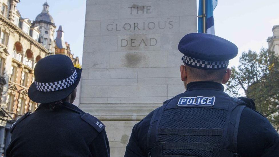Police officers at the Cenotaph