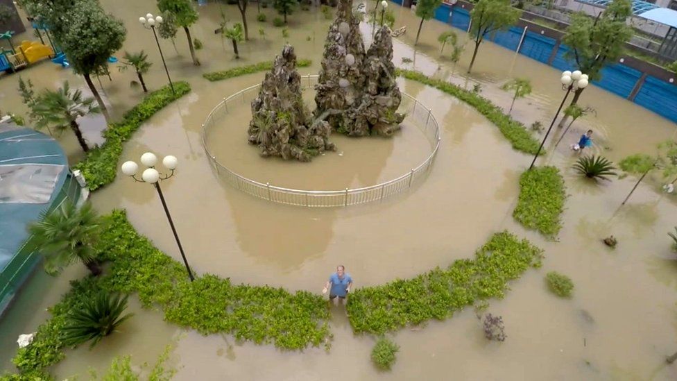Flooding in Xinzhou, Hubei, in China
