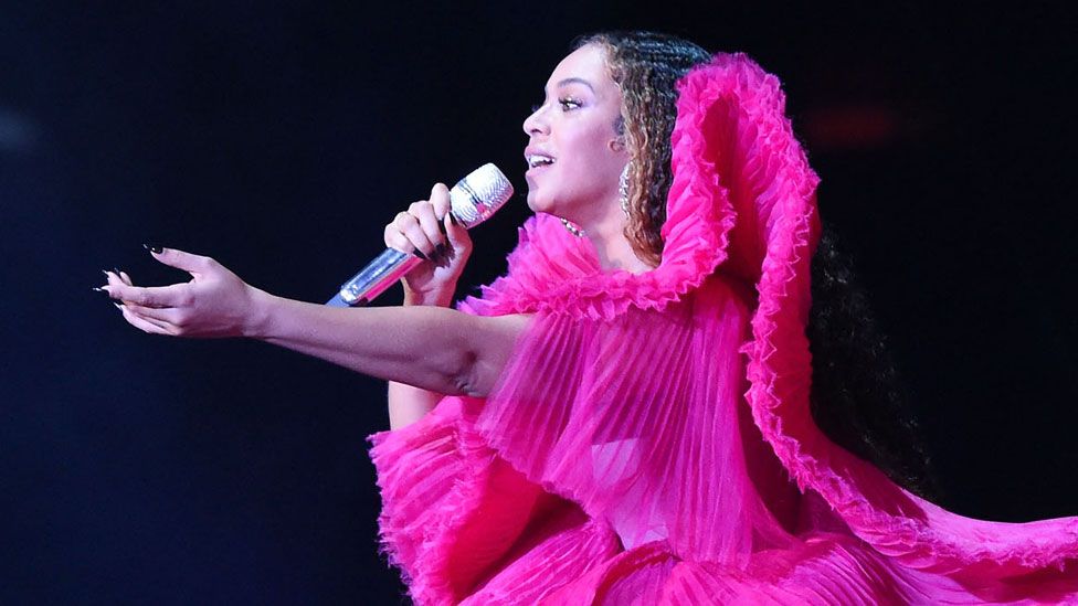 Beyonce performing in Johannesburg earlier this month
