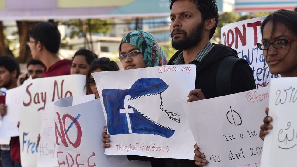 People protesting against Facebook