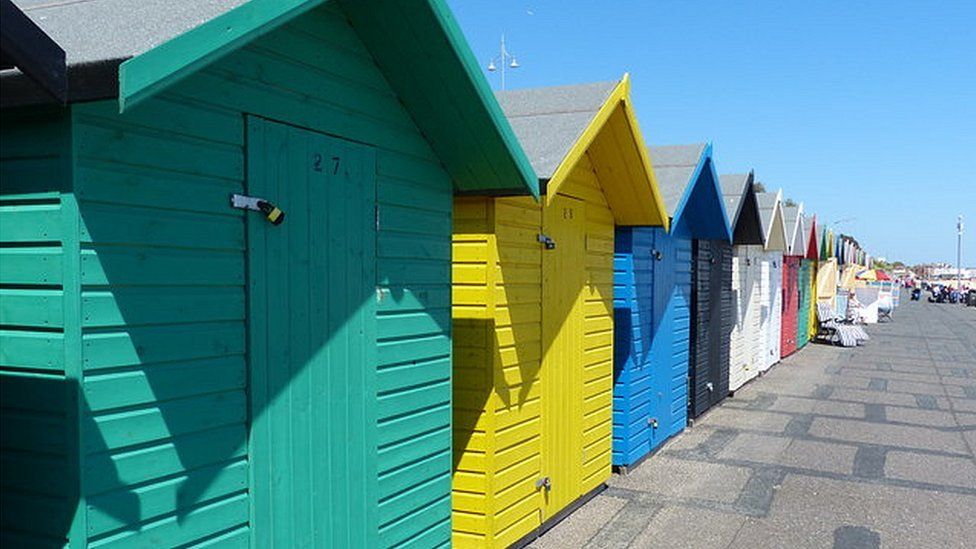 Beach huts along Jubilee Parade, Lowestoft