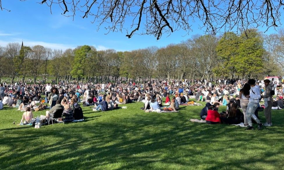 The gathering in Woodhouse Moor