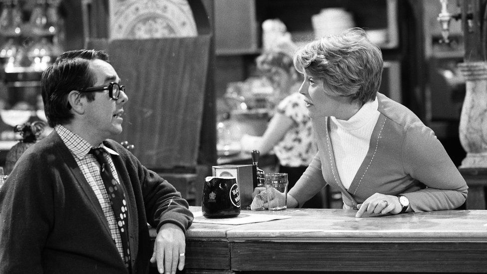 Rosemary Leach and Ronnie Corbett in the 1974 series The Prince of Denmark