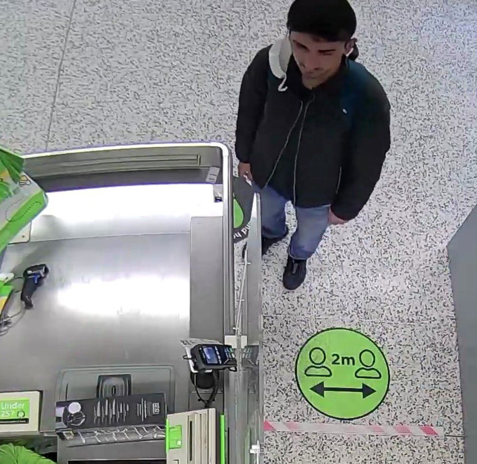 CCTV images of a man buying knives