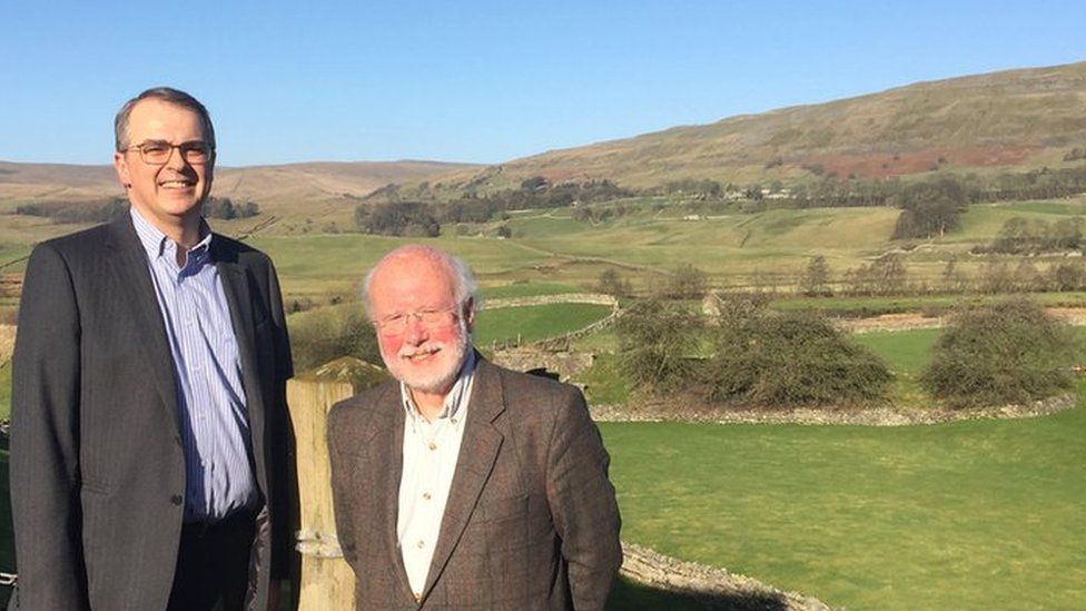 Andrew Haigh, chief executive of the Newcastle Building Society, and Joe Pilling, chairman of the Upper Dales Community Partnership