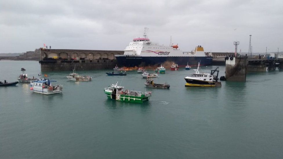 French fishing boats at the port of St Helier