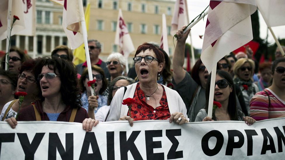 Greek rally against austerity in Athens, 8 May 16