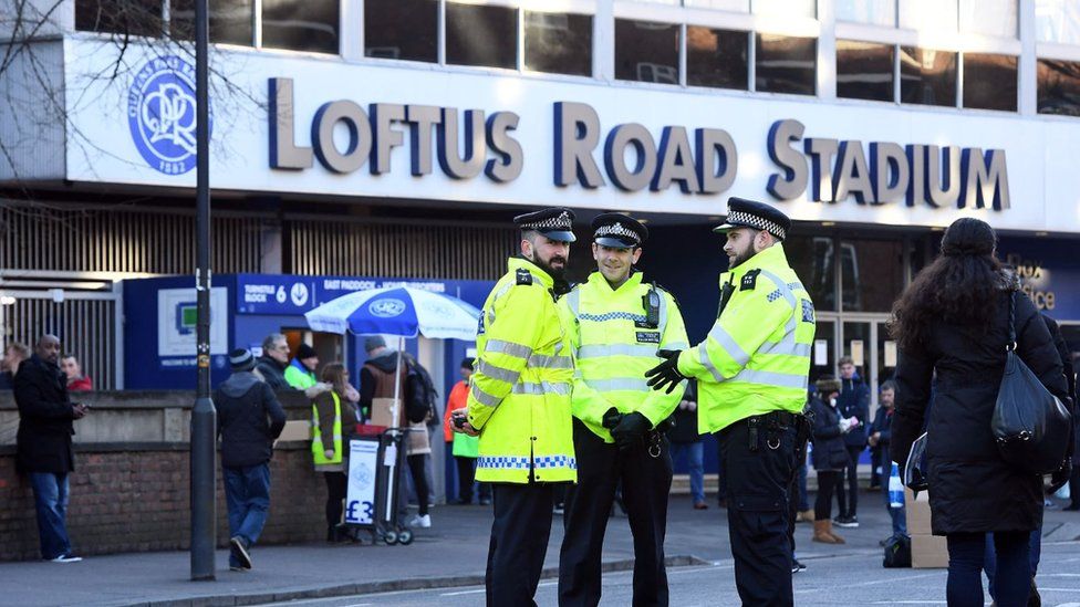 Police outside Loftus Road stadium
