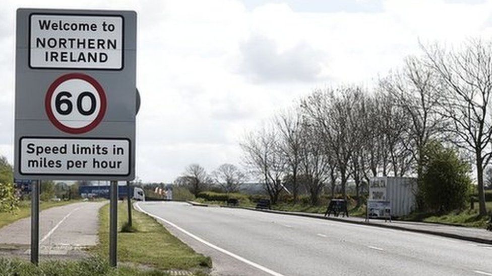 A Northern Ireland border sign