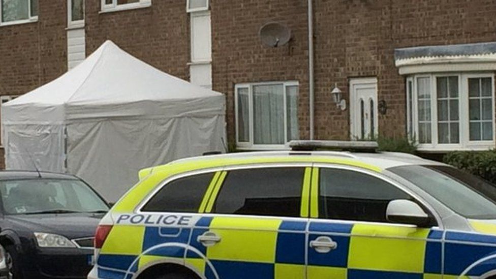 Police tent outside property in Duck Lane