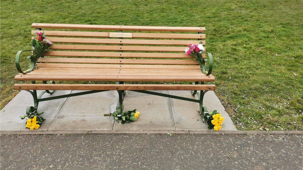 Memorial bench to Earl Sewell