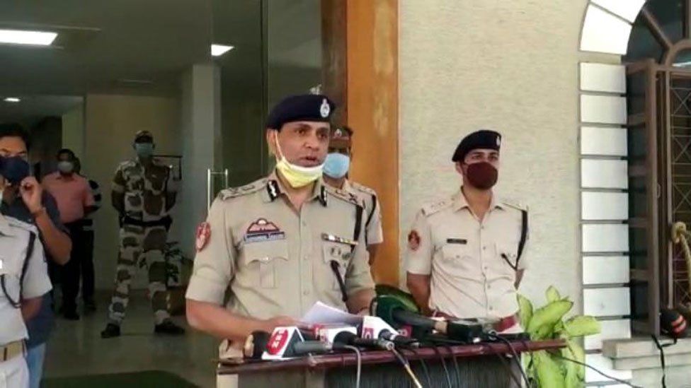 Police commissioner Sudhanshu Sarangi announces the arrest of Bibekananda Biswal