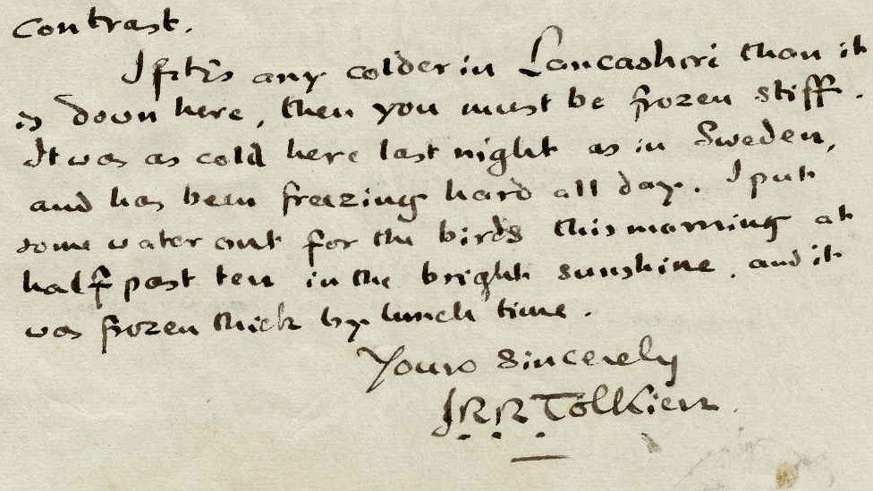 Letter by JRR Tolkien to Christopher Howard