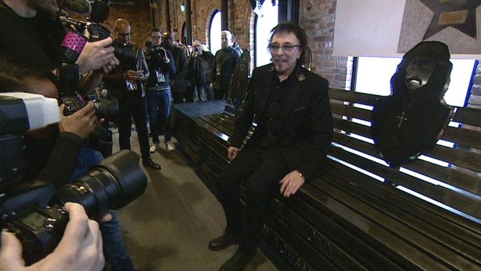 Tony Iommi on the new bench