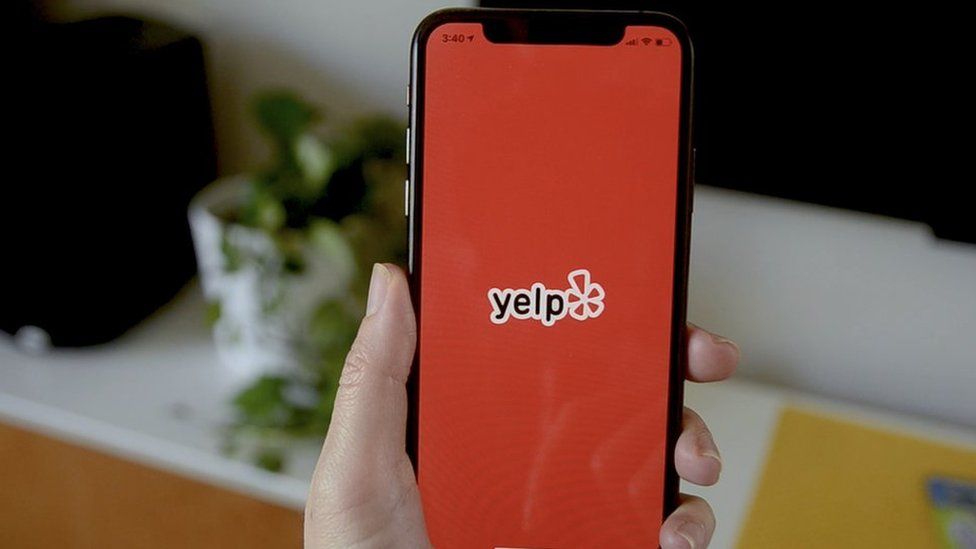 Yelp on a phone