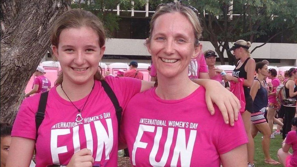 Jessica (left) and Julie Richards pictured after completing a fun run