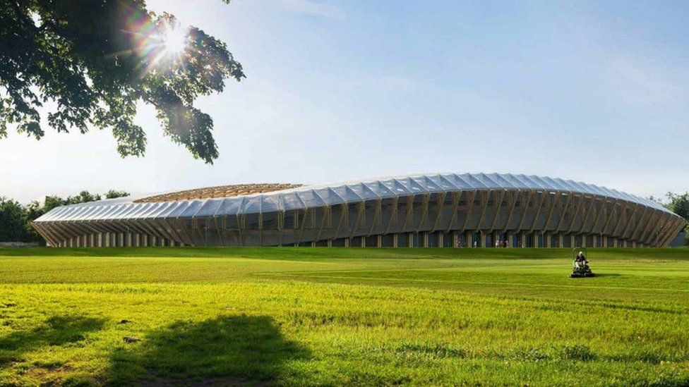 Artist's impression of proposed Forest Green Rovers stadium