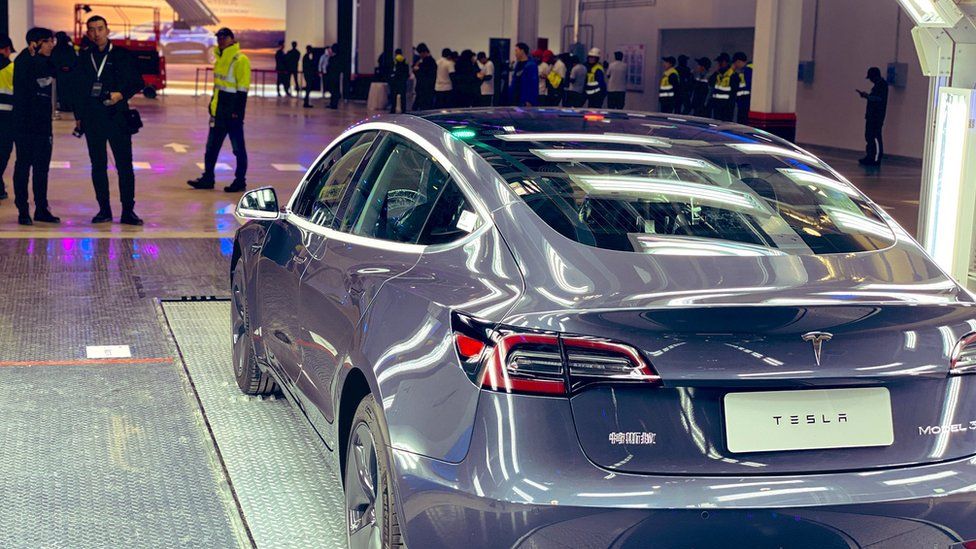 One of the first China-made Teslas leaves factory