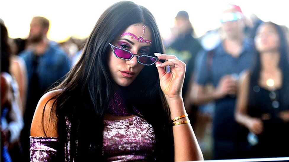 Fans attend Weekend 1, Day 2 of Coachella on April 13, 2019