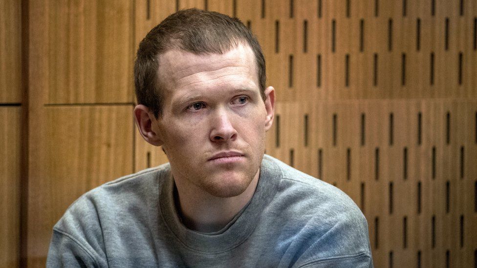 Brenton Tarrant during sentencing at the High Court in Christchurch