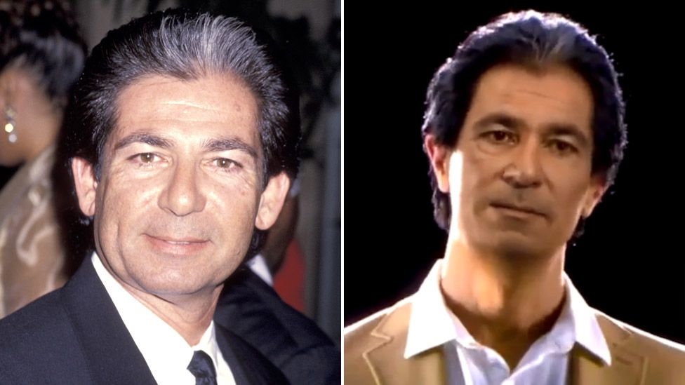 Robert Kardashian in 1994 (left) and in the hologram