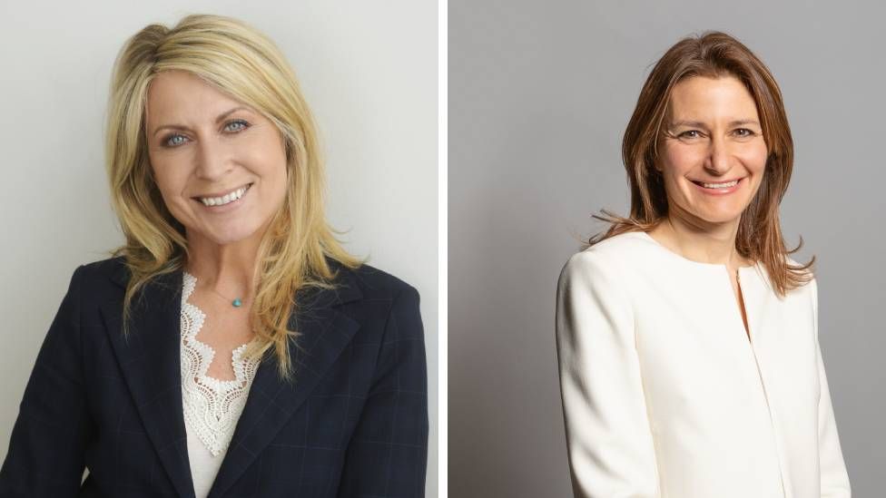 BBC chief executive Deborah Turness (left) and Secretary of State for Culture, Media and Sport, Lucy Frazer (right