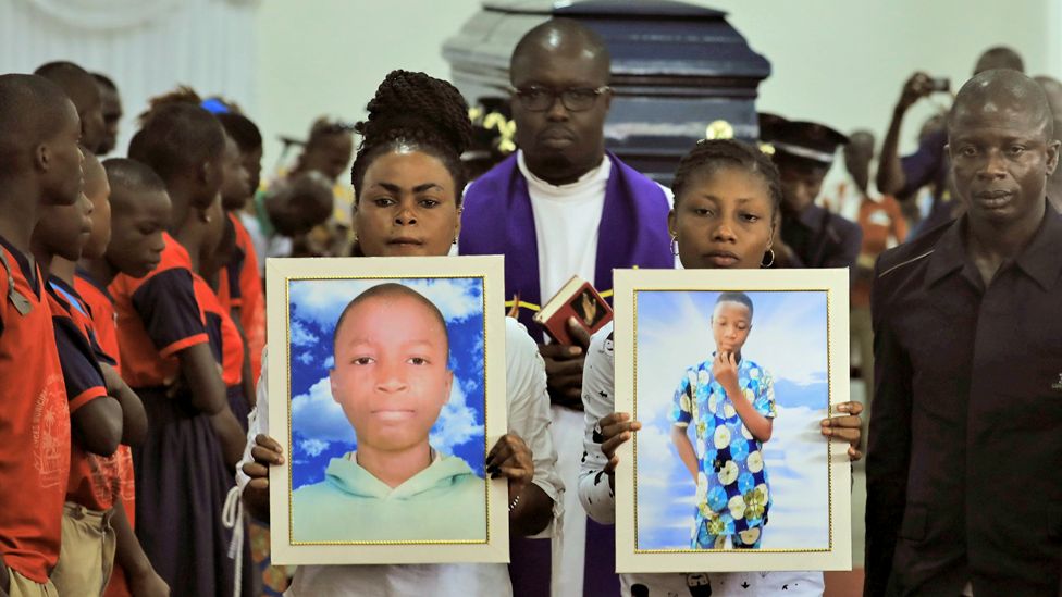 The funeral service for Barthelemy Laurent Guibahi Ani in Abidjan, Ivory Coast - Friday 28 February 2020