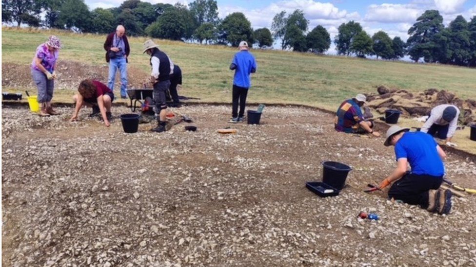 Volunteers digging at the High Hunsley site