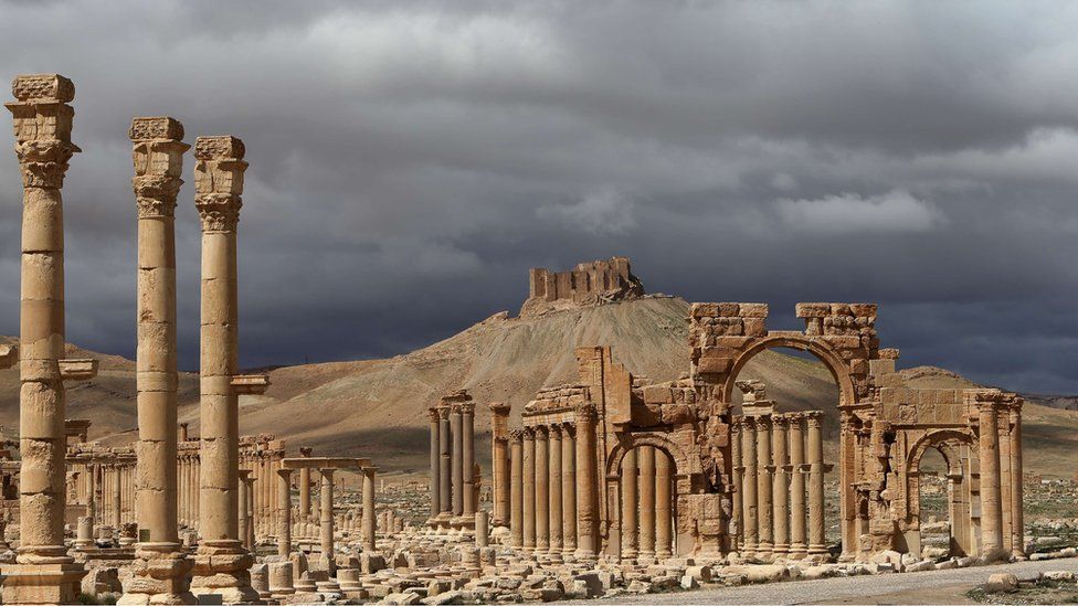 A file picture taken on March 14, 2014 shows a partial view of the ancient oasis city of Palmyra