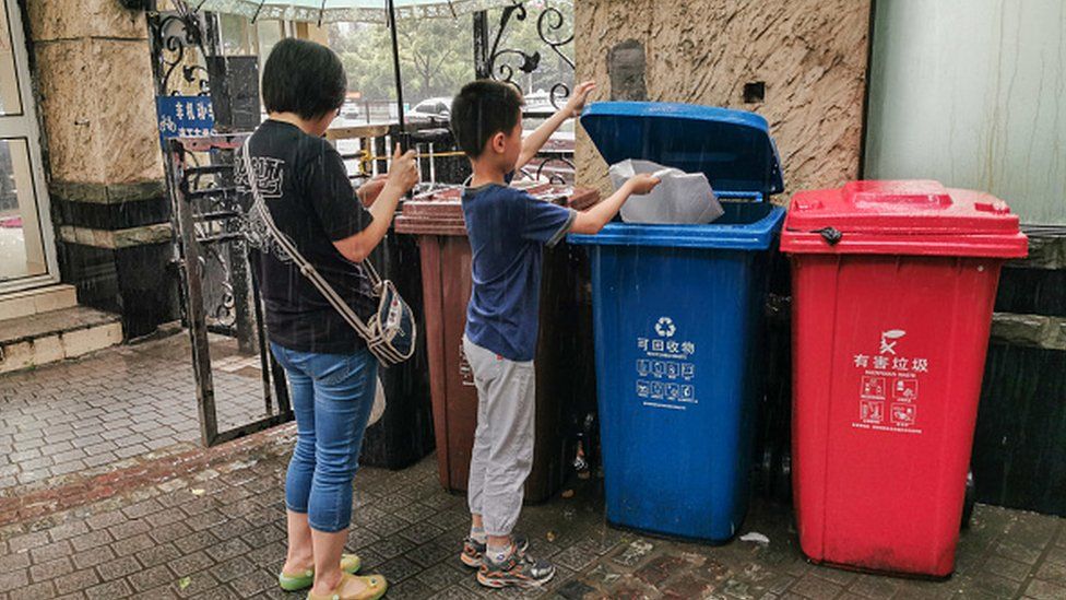 People in Shanghai must divide their rubbish into four types, or risk heavy fines