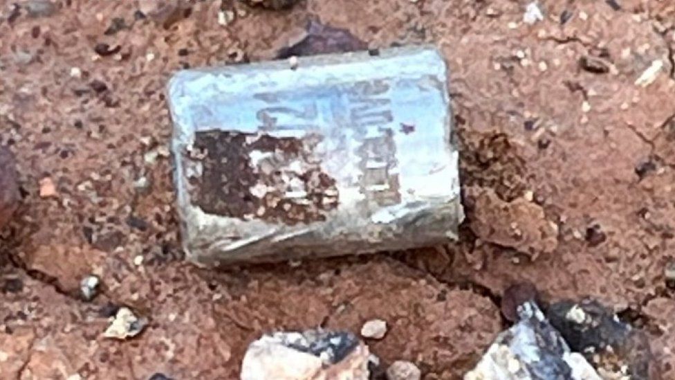 A handout image of the found radioactive capsule