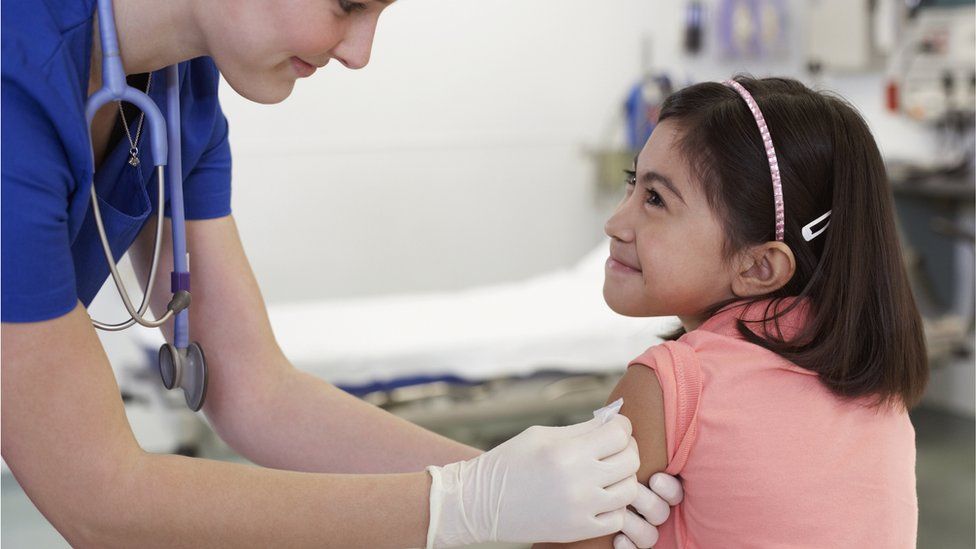 child getting a jab