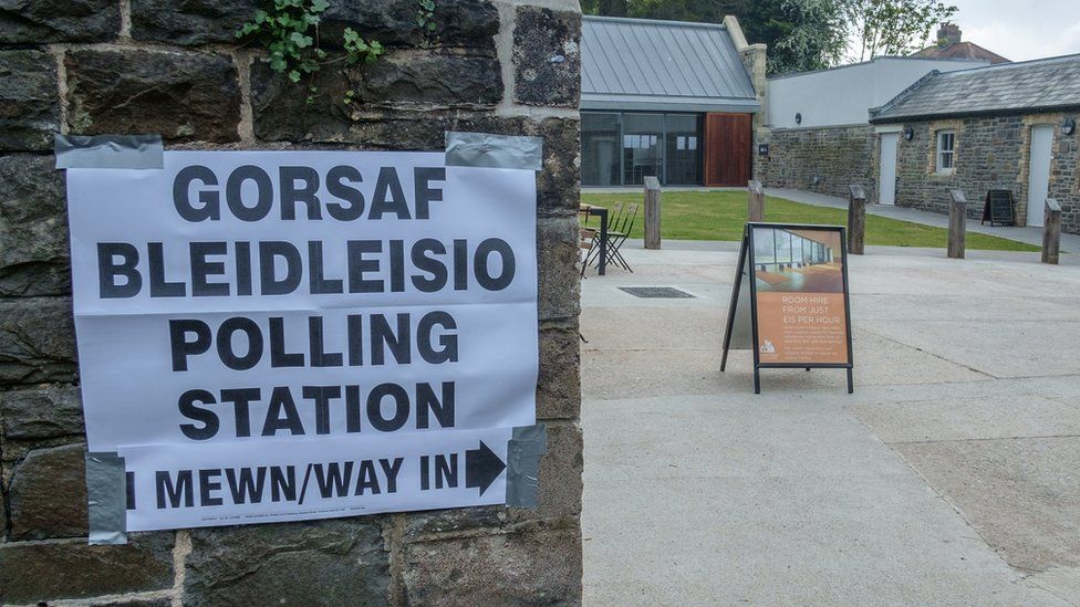 Sign for polling station