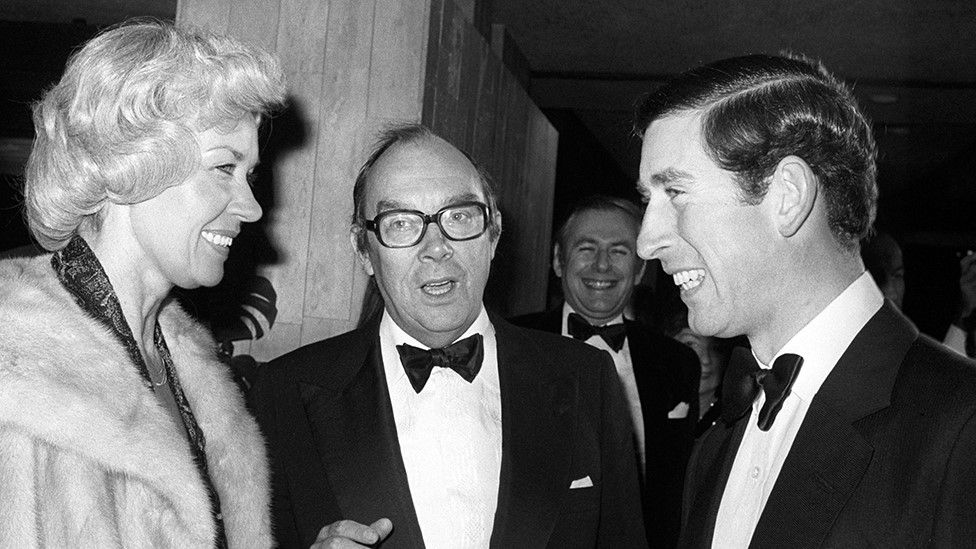 Left to right: Joan and Eric Morecambe with King Charles (then Prince Charles)