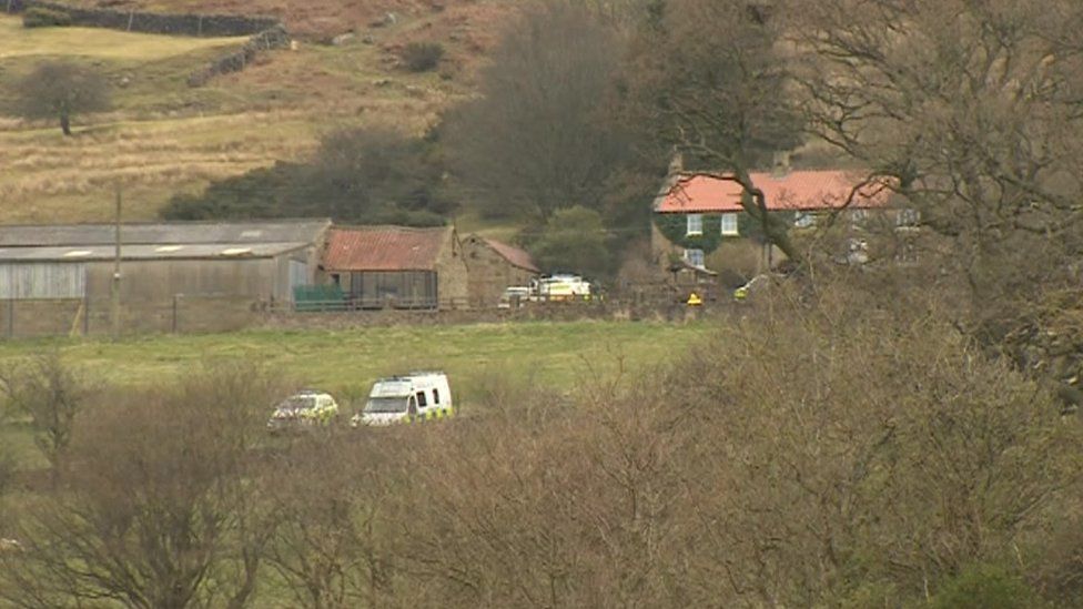 Police at Chop Gate in the North York Moors National Park