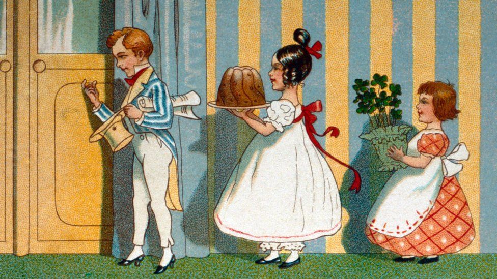 1908 illustration of children celebrating Mother's Day.