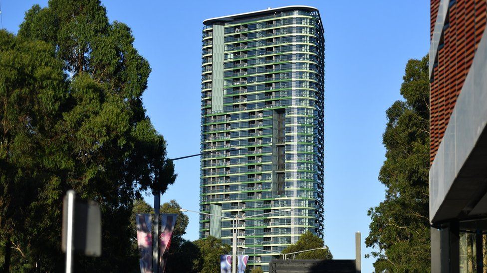 An exterior view of the Opal Tower (C) at Sydney Olympic Park in Sydney, Australia, 24 December 2018