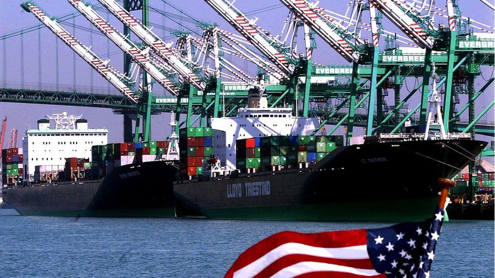US Flag and ships